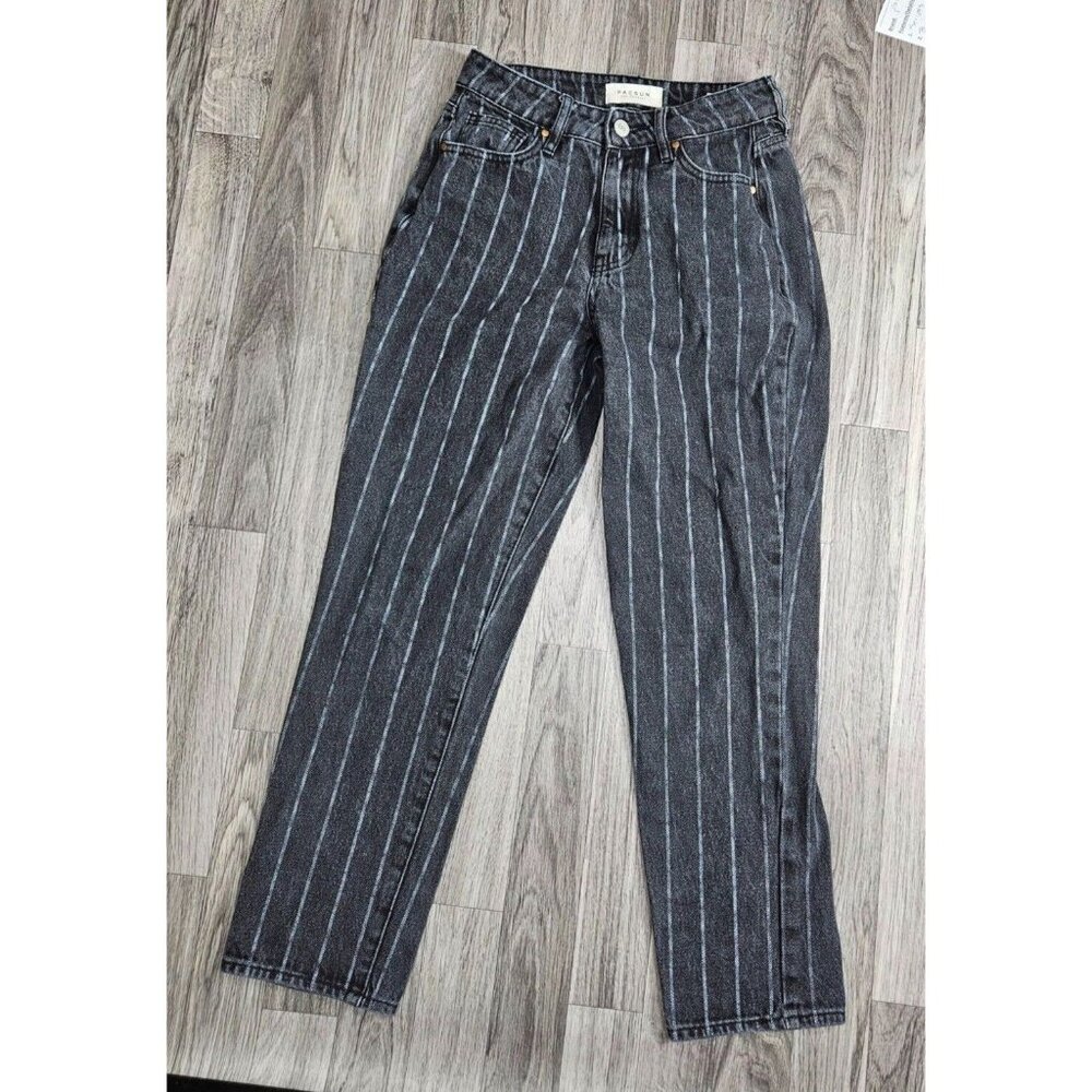 PacSun Womens Size 24 Pockets Stripes Black Grey Denim Mom Jeans